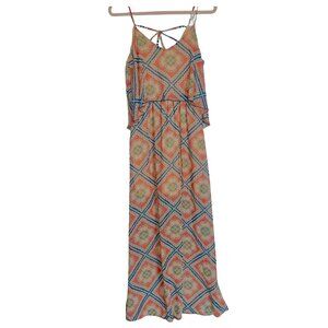 Charlotte Russe Geometric & Boho Pattern Tiered Maxi Dress